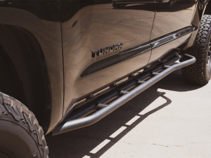 Toyota Tundra Rock Sliders - Cali Raised LED - Trail Edition - No Kick Out - Raw - `14-`21